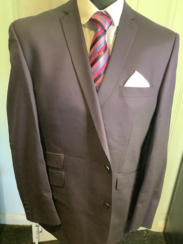 Men’s Two Piece Plum Suit By Ben Sherman 46 Reg Wool Mix - Picture 9 of 19