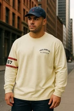 Polo Jeans Co. Ralph Lauren Men’s Long Sleeve Shirt Beige 67 Graphic Vintage L