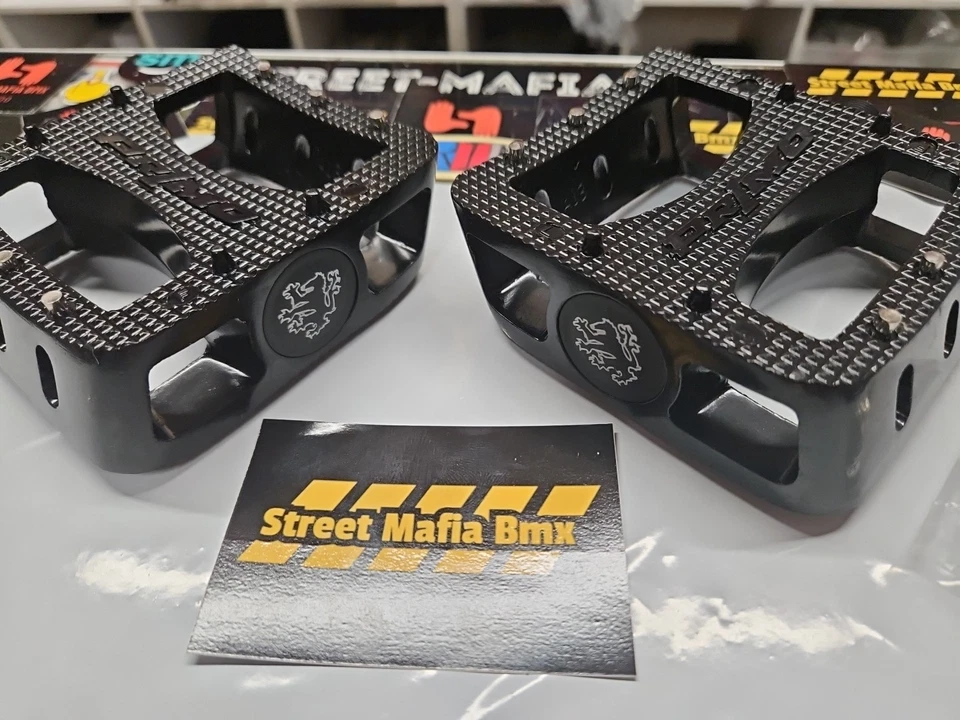 PRIMO TENDERIZER BMX BIKE PEDALS BLACK DX alloy FIT 3pc crank 9/16" FBM KINK NEW - Image 2 of 4