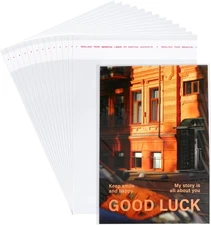 200Pcs 5-1/2 x 7-1/2 Inch Thick Greeting Card Clear Plastic Sleeves Self Sealing