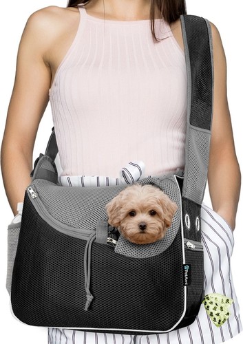 PetAmi Small Dog Sling Carrier Soft-Sided Crossbody Puppy Carrying Purse Bag New - Picture 6 of 9