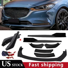 Front Bumper Lip Chin Spoiler Body Kit Splitter Side Skirt For Mazda 2 3 6