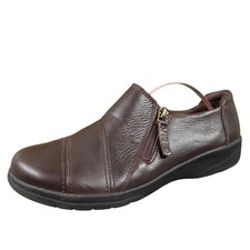 Clarks Cheyn Madi Women's 8 Dark Brown Leather Comfort Slip-On Shoes