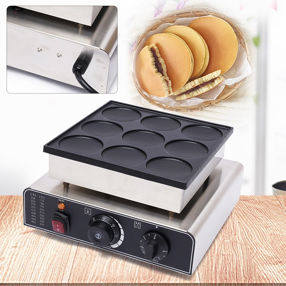 Kommerzielles Elektrische 9pc Dutch Pancake Baker Maker Bügeleisen Maschine 900W