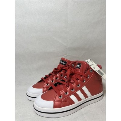 NEU NWT Adidas Neo Bravada Mid Damen Schuhe Rot Koralle Schimmernd Größe 5 Weiß