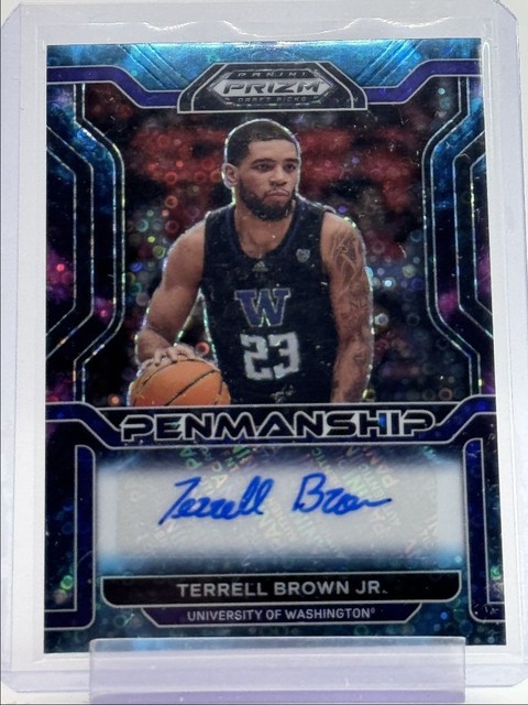 TERRELL BROWN JR. 2022-23 PRIZM DRAFT PENMANSHIP NEBULA CIRCLE AUTO /5 Q1781