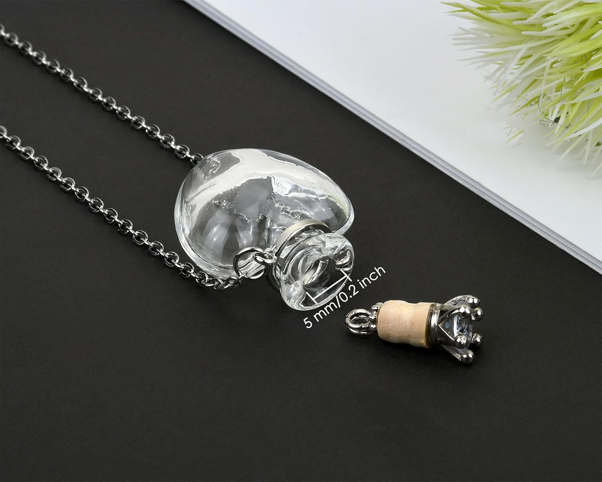 Vial Necklace Heart Shaped Perfume Bottle Pendant Blood Vial