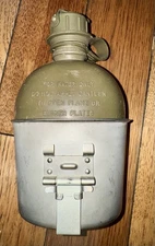US Military Issue (1969) - 2 Pc  1 QT. OD Canteen & aluminum Cooker/Cup
