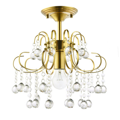 Wasserfall Satin Gold Deckenleuchte mit klaren Acrylkugeln von Happ...