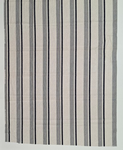VTG Blue Grey Striped Light Linen Fabric Schwartz Liebman Cranston 2 YDS x 44"W - Picture 2 of 12