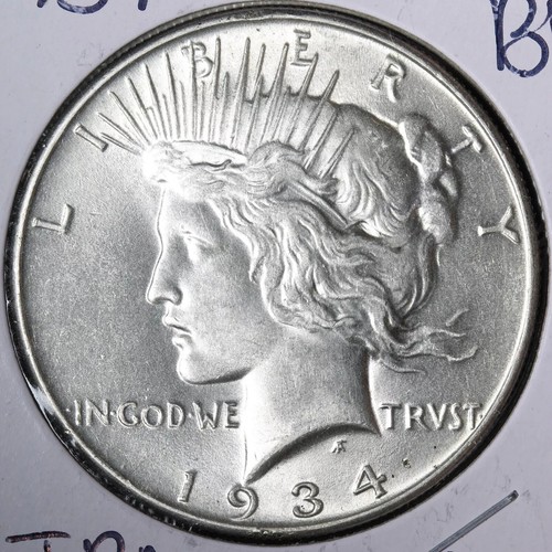 1934 Peace Dollar/Free Shipping/ Uncirculated ~%