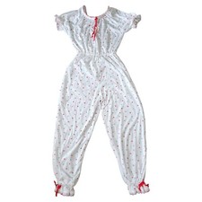 Vintage Night Time Creations Floral Romper Jumpsuit Bedtime One Piece Jumper