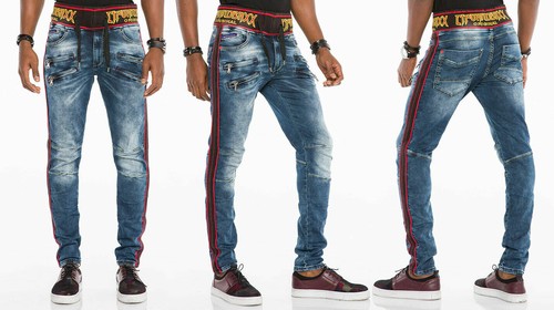 Cipo & Baxx ROCKY Herren Stretch Bund Jogger Jeans Denim CD504