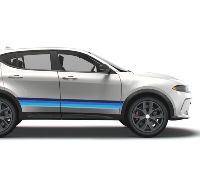 Lower Door Retro Stripes Decal Graphic Design For Dodge Hornet SUV