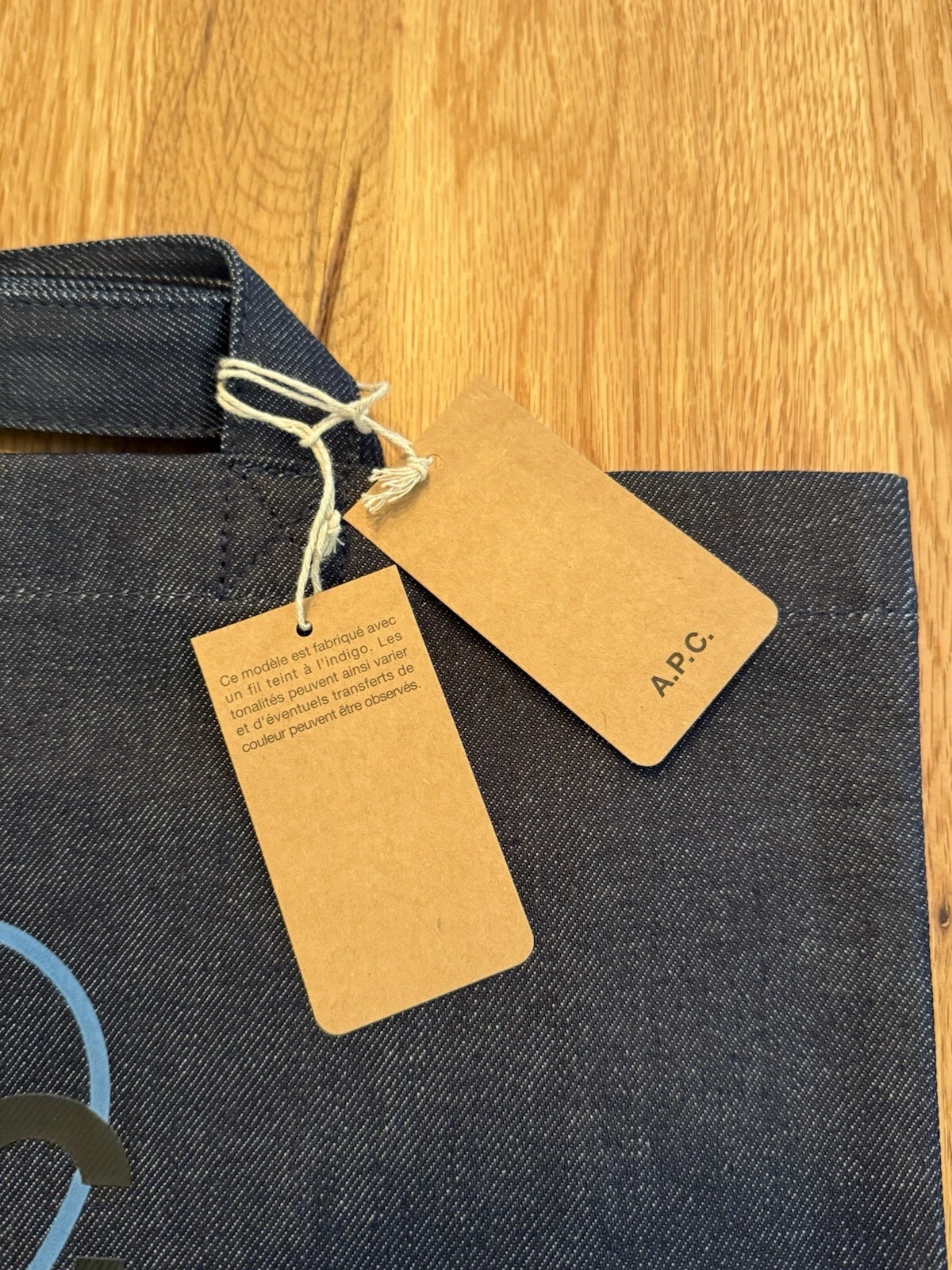A.P.C. Bag Saint Valentin Tote Shopping Denim 37 x 30 x 8 cm Open Top - Indigo 5
