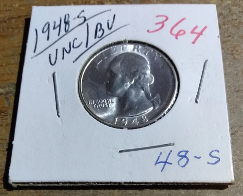 1948 S Washington Quarter BU Uncirculated Mint State 90% Silver 25c US Coin