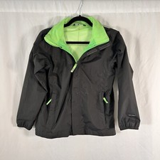 North Face Jacket Boys Medium Grey Full Zip Hooded Zip Pockets Mesh Lining