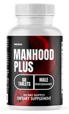 Manhood Plus Support Energy, Strength & Vitality Supplement, 60 Capsules