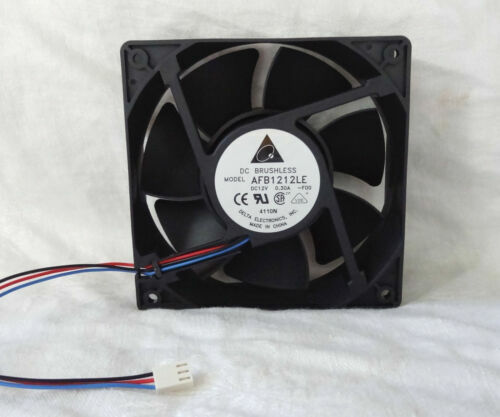 NEW Delta AFB1212LE 12V 0.3A 12038 12cm Double ball 3-Pin Connector Mute Fan - Picture 1 of 2