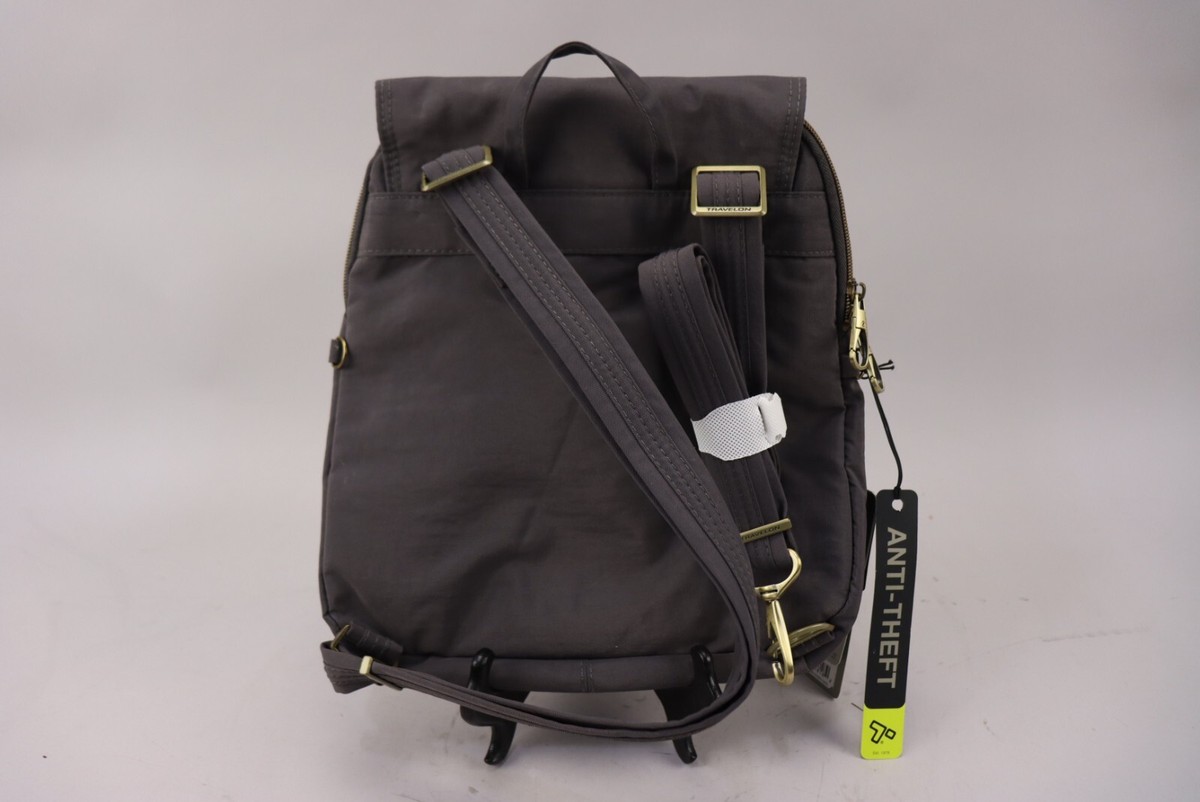 NEW TRAVELON ANTI-THEFT SIGNATURE SLIM BACKPACK PURSE SMOKE GRAY GREY Travelon Anti-Theft Addison Backpack, Color: | Mercari main image 2
