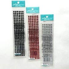 Jolee's Boutique Thick Borders Gemstones Black Red Clear Stickers Scrapbooking