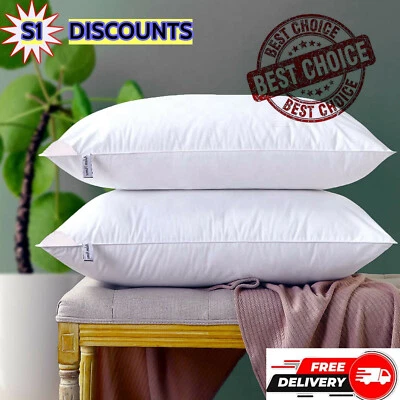 DUCK FEATHER & DOWN PILLOWS PILLOW EXTRA FILLED HOTEL SLEEP QUALITY BEDDING