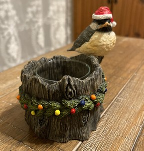 Richard Landon Studio Christmas Bird Candle Holder ,Bird Lover Gift,decoration