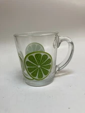 Vintage Libbey Lime Slices Glass Coffee Mug