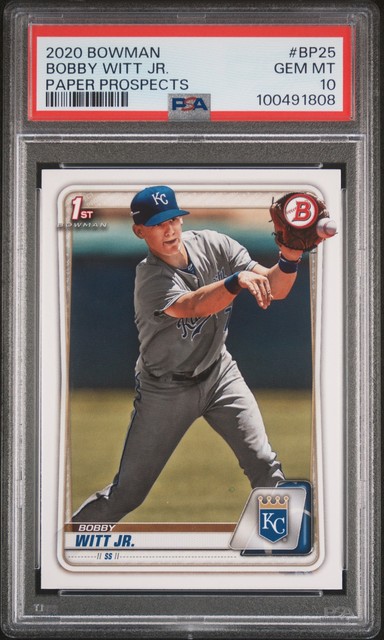 PSA 10 BOBBY WITT JR. 1st 2020 Bowman Paper Prospects Rookie Card RC GEM MINT