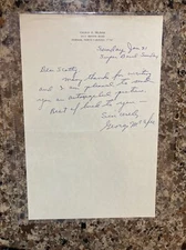 george mcafee(pro Football Hof)handwritten signed letter superbowl sunday 1979