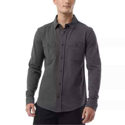 32 Degrees Cool Men's Long Sleeve Button-Up Shirt, Gray, Size L