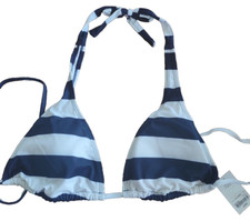Womens Navy Stripe Size Large Bikini Top-Brand New-SHIPS N 24 HOURS