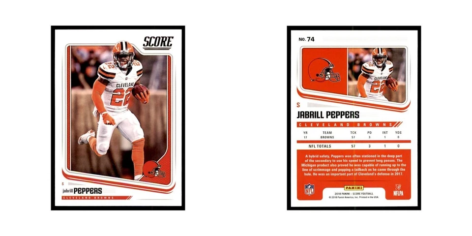 Jabrill Peppers 2018 Score #74 Football Cards Football Card NM - Image 3 of 3