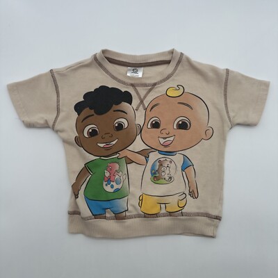 Coco melón T-Shirt Baby Girl Size 3T Beige Graphic Print Logo #20225