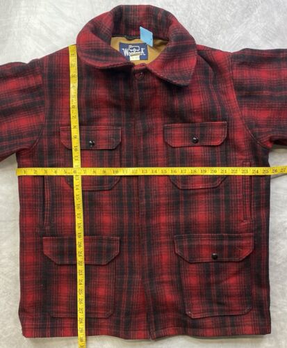 Vintage Woolrich 503 Red Buffalo Plaid Wool Hunting Jacket Size 44 - Picture 4 of 13
