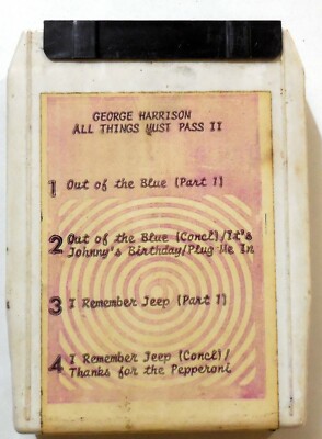CARTRIDGE TRACK TAPE CASSETTE STEREO 8 GEORGE HARRISON ALL THINGS JUST PASS II