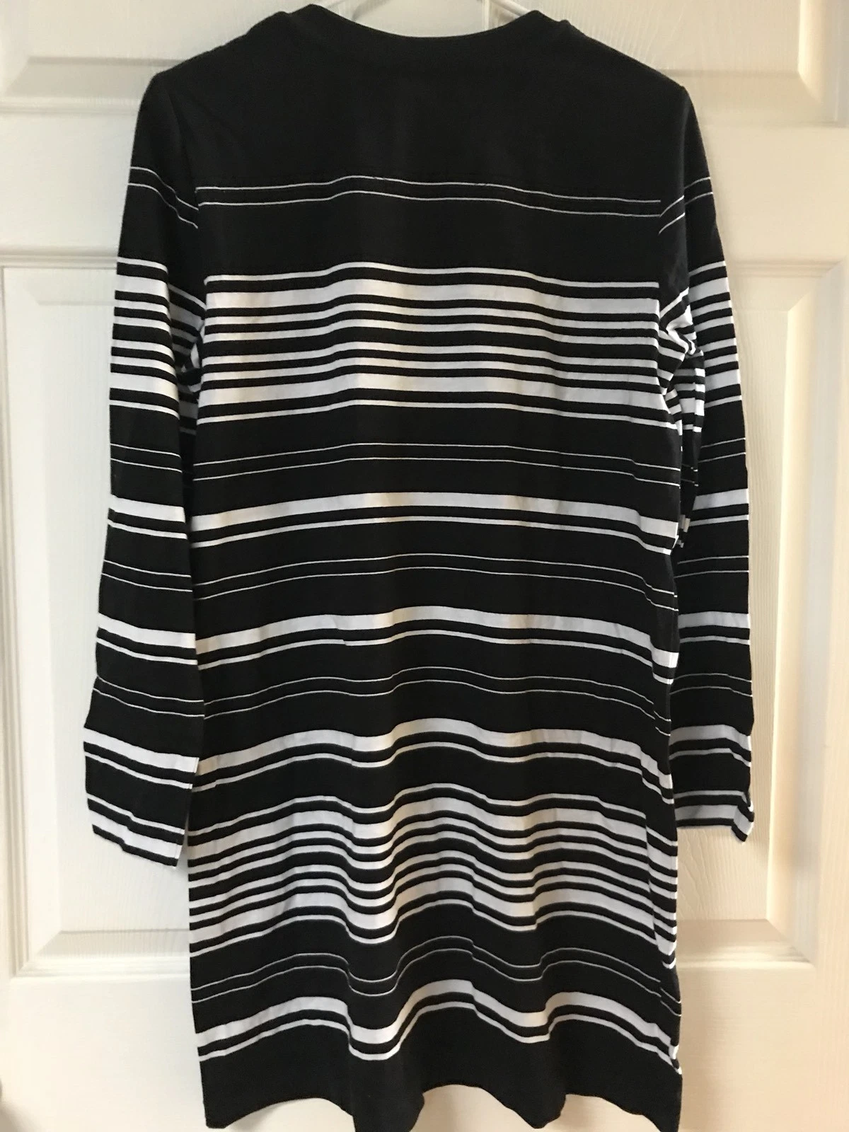 Mini abito casual Tory Burch donna Mariana B N a righe maniche lunghe L $225