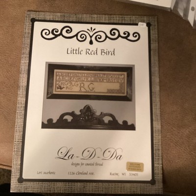 La-D-Da Counted Cross Stitch Pattern Only. Primitive. LITTLE RED BIRD. New