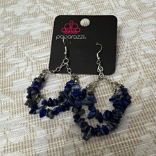 Paparazzi Blue & Silver Beaded Teardrop Dangl...