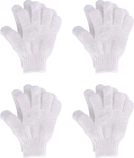 Hotop 4 Pairs Shower Gloves Scrubbing Gloves Dual-Sided Exfoliating Glove Body B