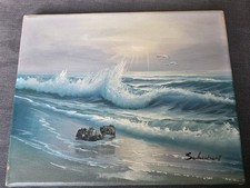 Schubert Vintage Seascape Oil Painting 20cm X 26xm