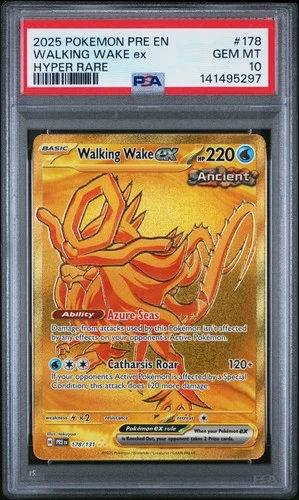 2025 POKEMON PRE EN-PRISMATIC EVOLUTIONS HYPER RARE #178 WALKING WAKE EX PSA 10