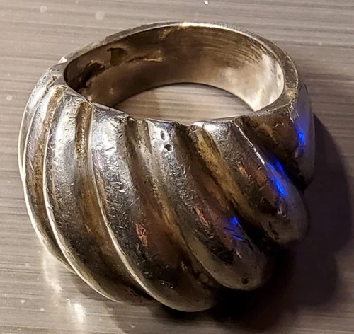 Vintage Dome Sterling Silver Ring Very Heavy Size 8 1980 Statement