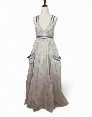 Archival Marc by Marc Jacobs Ivory/Blue Floral Maxi Dress Cottagecore Size 0