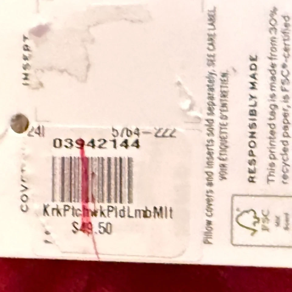 Pottery Barn Kirk Patchwork Plaid Lumbar Pillow Cover 16x26 Velvet Back NWT Xmas - Image 4 of 4