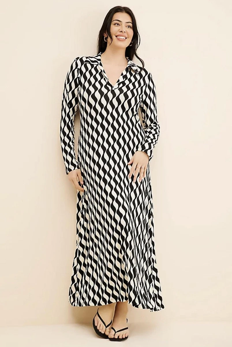 Women's Long Sleeve Maxi Dress - Plain Jersey Plus Size Dress 8-26,  Stretchy & Comfortable