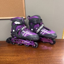 Airwalk Youth Purple Black In-Line Skates Roller Blades ABEC-5 Size 5-8
