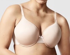 Chantelle 32D 19510 C Ideal Back Full Coverage Smoothing T-Shirt Bra Nude NWT