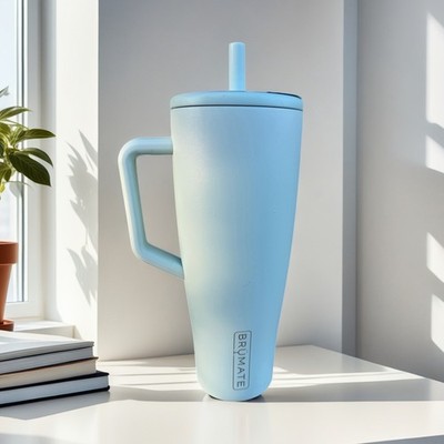 BruMate Era 40oz 100% Leak-Proof Straw Tumbler - Blue Agave New With Carry Pouch