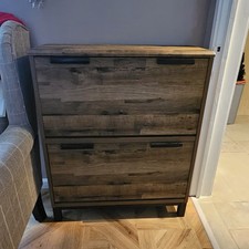 Dark Bronx Oak Effect Shoe Storage Cabinet, Next Good Condition